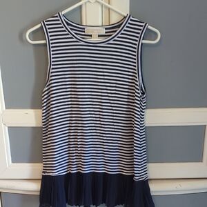 Michael Kors Navy and White Striped Top